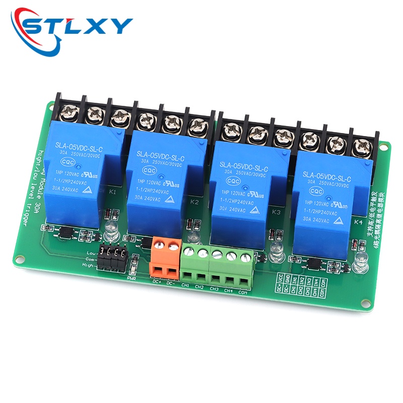 Smart Home With Plc - Moduł przekaźnikowy 4-kanałowy DC 5V/12V/24V, wyzwalanie