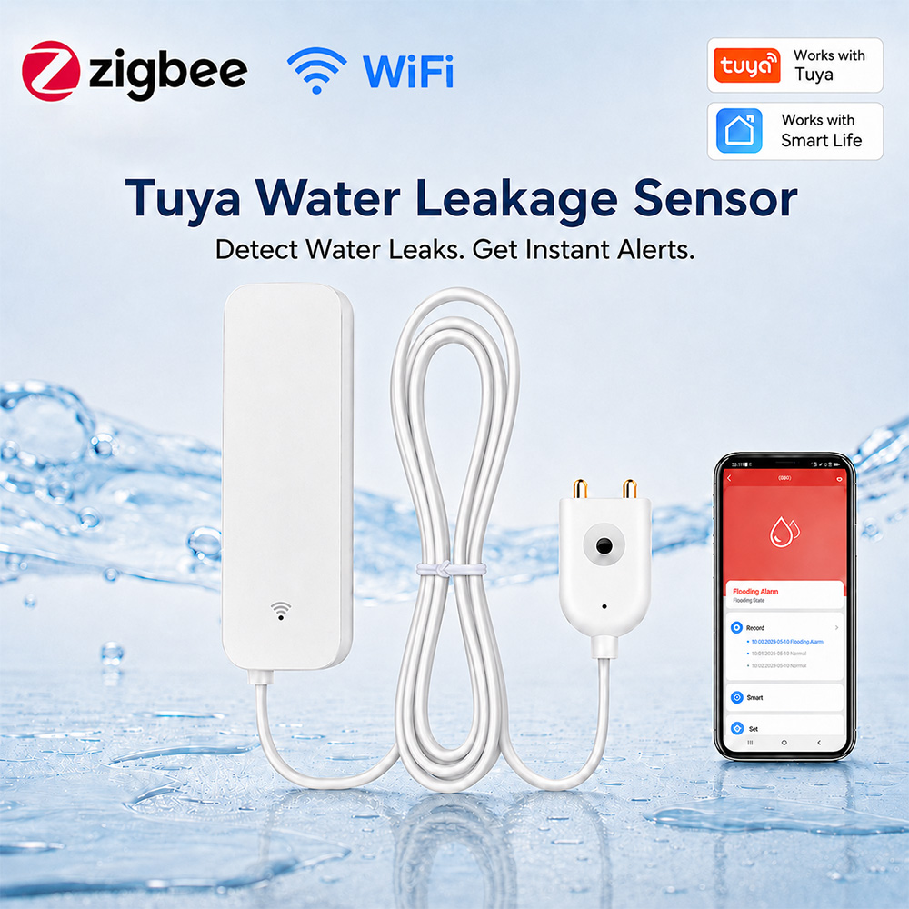 Smart Home Networking - Czujnik wycieku wody ZigBee WiFi, alarm