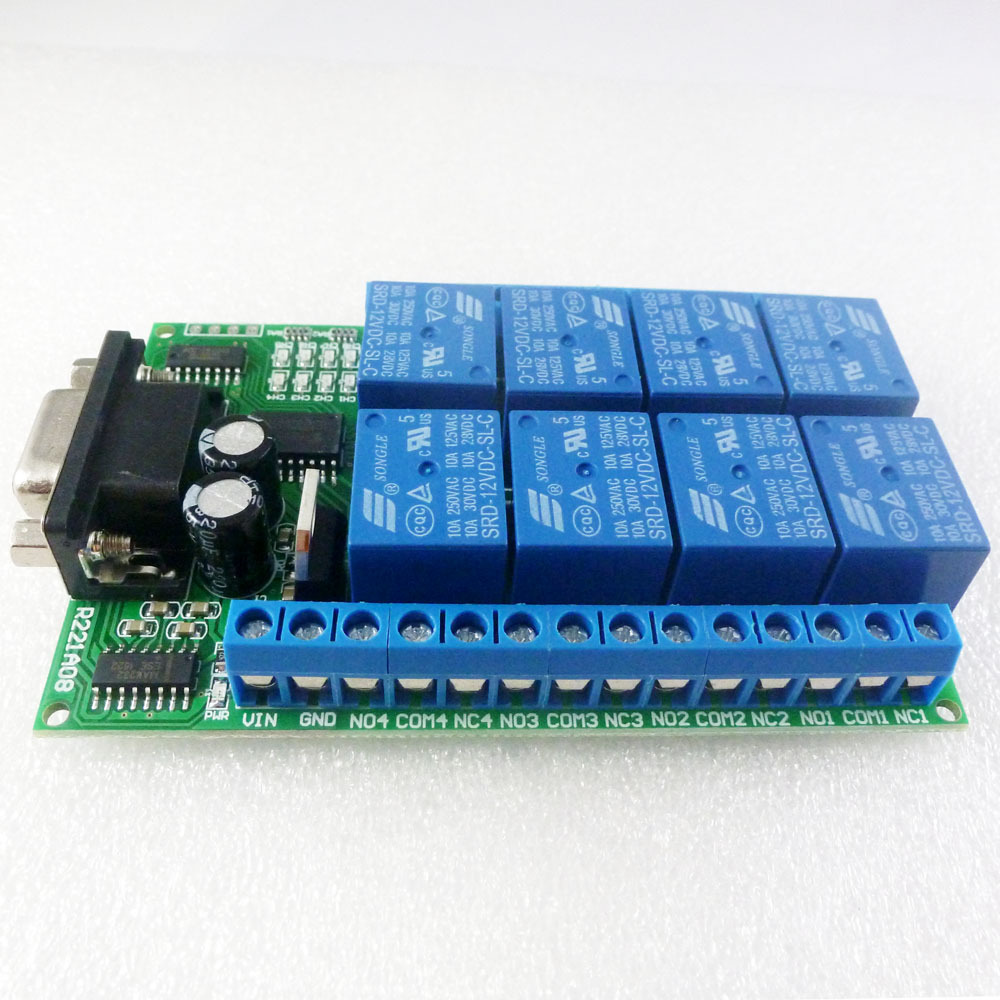 Smart Home With Plc - 8-kanałowa płytka przekaźnikowa DC 12V RS232